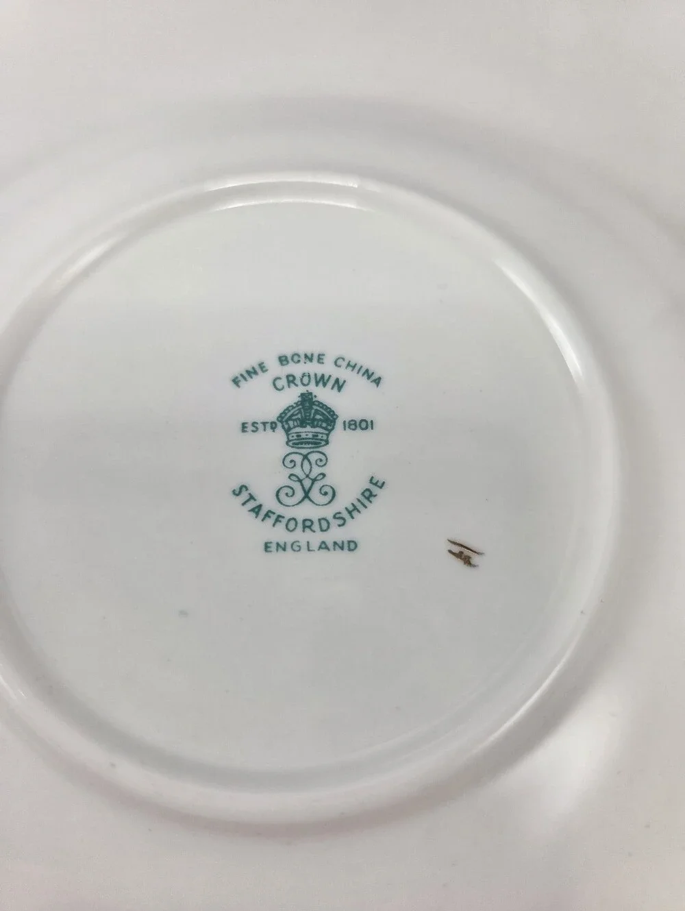 Vintage Crown Staffordshire Bone China Saucer- Bluebell & Hampton Bug Berry
